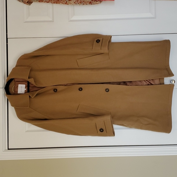 liful minimal garments Jackets & Blazers - LiFul Minimal Garments double breasted tan wool robe coat size 1, fits a large